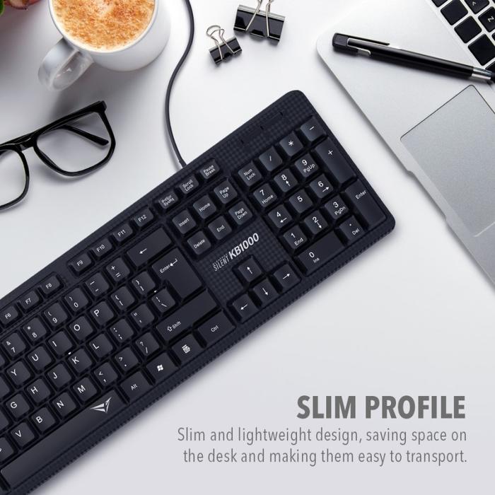 Keyboard Office Alcatroz Silent KB1000 USB Wired Keyboard
