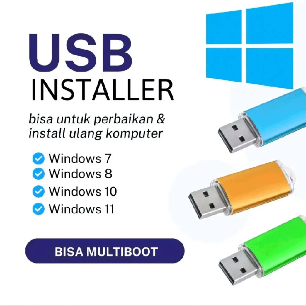 Flashdisk Instal Ulang WIndows Windows 7 | 8.1 | 10 | 11 + Installer Office